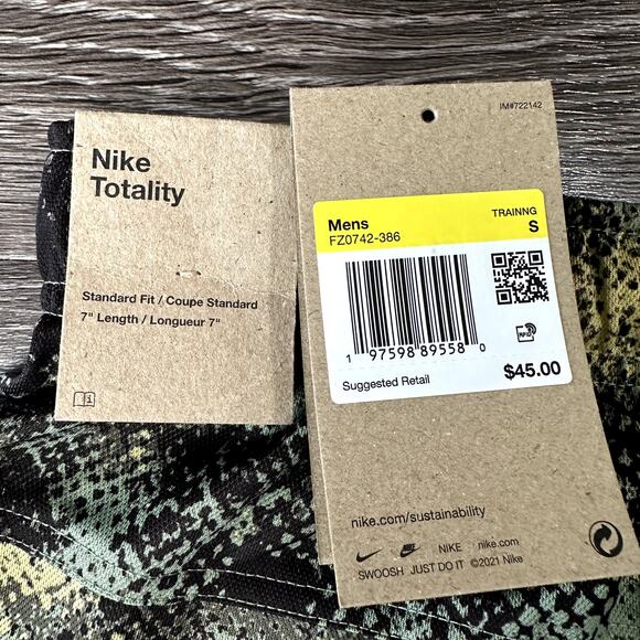 Nike Totality Shorts Men's Small S Green Camo 7" Inseam Dri-Fit FZ0742-386 - Picture 3 of 3